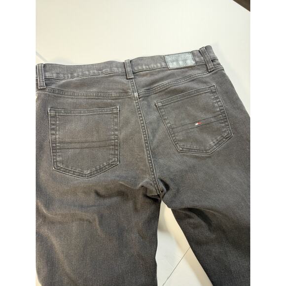 Mens 34x31 Slim Straight Tommy Hilfiger Dark Charcoal Grey Jeans - Picture 6 of 9